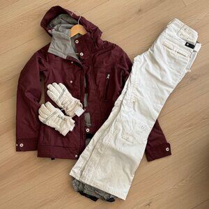 Burton Women's Snowboarding Set – Jacket, Pants & Gloves (XS)